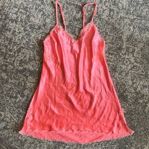 Victoria’s Secret Coral Satin and Lace Chemise
